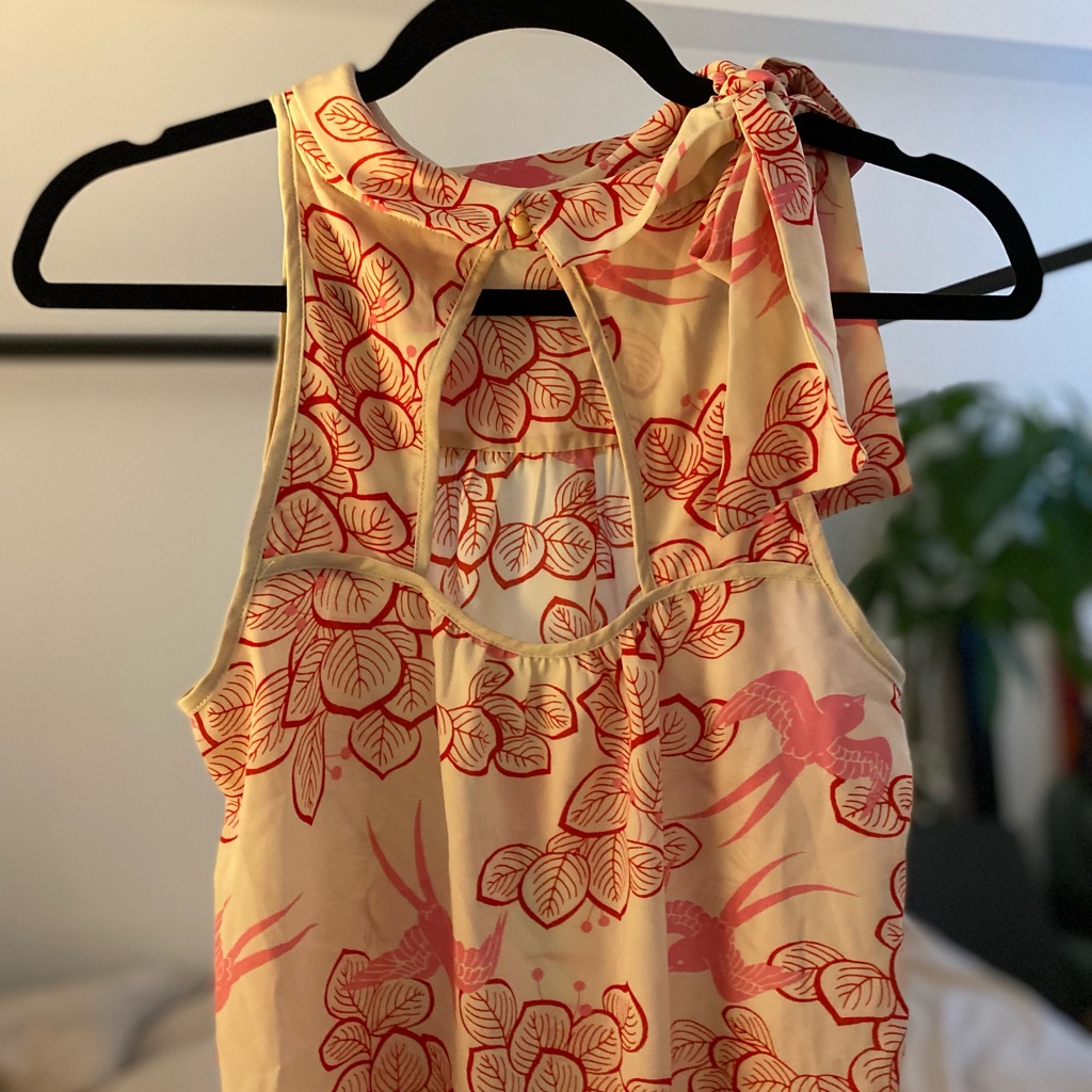 Anthropologie Maeve Floral Print Top, Size 4, Pink/White